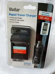 Vivitar Rapid Travel Charger 100-240V Worldwide New In PKG. 100-240V QC-902