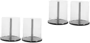 LOEFLIFA 2sets 2pcs CD Storage Holder Plastic Organizer for DVDs and Game Discs for Desktop and Bookshelf Keeps Discs Safe and Organized for Home and Travel 2pcs*2
