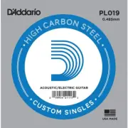 D'Addario single plain steel Electric / Acoustic Guitar string Gauge 19 , PL019