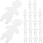 Tofficu 20pcs White Cardboard Puppet Cutouts Blank Shapes for Kids Craft Classroom Decorations