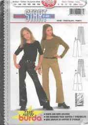 C267 BURDA 2908: GIRL'S PANT'S SIZE 9-14 SEWING PATTERN
