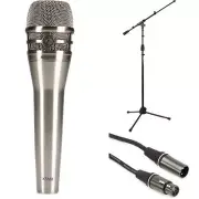 Shure KSM8N Handheld Microphone with Stand and Cable - Nickel
