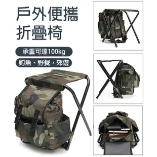 【bebehome】輕巧便攜摺疊椅背包(戶外休閒便攜登山背包椅/行軍椅背包/露營摺凳)