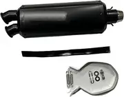 Universal Muffler Tail Pipe Fits 51mm UN&IVE&RSAL Motorcycle Exhaust Muffler Dual Escape Right Side with DB Killer for BM&W G310R R1200GS(Black)