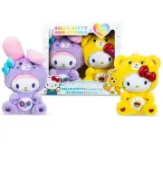 Care Bears x Hello Kitty as Funshine Bear & My Melody as Share Bear Plush Set N