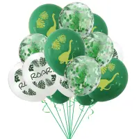 在飛比找蝦皮購物優惠-20 個 12 英寸恐龍氣球夏季恐龍派對裝飾叢林派對商品綠色
