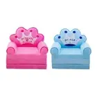 Kids Couch Toddler Chair Fold Out Convertible Sofa to Lounger Armchair Folding