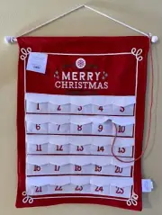Target Wondershop CHRISTMAS ADVENT CALENDAR: 20x14.5” Red & White • Countdown