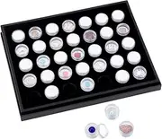 PH PandaHall 35 Grid Gemstone Display Box Charm Display Tray Gemstone Organiser Box Jewellery Display Box with Lid Container for Mini Diamonds 2.5 cm/Grid