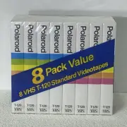 NOS 8 Pack POLAROID T-120 Supercolor VHS Cassette Tapes