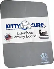 Kitty Cure Litter Box Emery Board and Manicure Strips, Scratch Liner for Litter Box, Nail File for Cats, 4 Peel & Stick Scratching Strips, 2 Pairs of Strips in Different Sizes