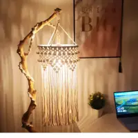 在飛比找momo購物網優惠-【May Shop】ins北歐手工編織燈罩燈籠 吊燈摩洛哥露