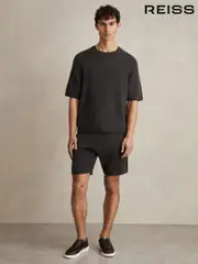 Reiss Charcoal Melange Dalton Wool Blend Heavy Knit T-Shirt (AV5088) | $225