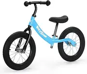 bicystar 14 Inch Balance Bike for Kids 3-7 Year Old, Kids Bike with No Pedals, Air Rubber Tires, Adjustable Height, Foot Rest, Pedalless Kids Bicycle Boys, Girls