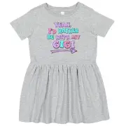 Inktastic Yeah I'd Rather Be With My Gigi In Pink Blue And Purple Toddler Dress