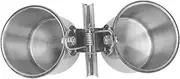 Yardwe Parrot Feeder with Clip Double Stainless Steel Food and Water Bowl for Birds Easy to Clean Design for Indoor and Outdoor Use