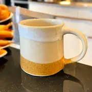 Handmade Off-White Mug- White & Brown New!