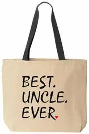 Best Uncle Ever Reusable Grocery Shopping School Office Natural Cotton Canvas To
