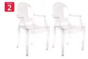 Set of 2 Matt Blatt Philippe Starck Louis Ghost Dining Chairs Replica (Clear)