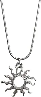 [KieTeiiK] Necklaces for Women, Fashion Trend Niche Sun Star Swirl Pendant Collarbone Chain Temperament Simple Cold Wind Adjustable Black Rope Necklace