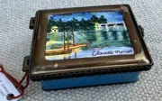 Trinket Box Hinged Claude Monet Kelvin Chen No 198 2001 Water Scene Boats NWT