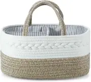 Pandaear Baby Diaper Caddy Organizer, Portable Nursery Storage Basket Cotton ...