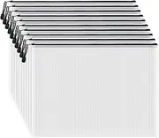 AUSTARK 10Pcs Zipper File Pouch, Zipper Folders Document Pouch Receipts Organizer PVC Document Bag for Office School Home Travel (A3 Size 16.9 x 12 Inches, White and Black)