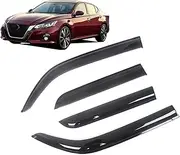 Auto Side Window Wind Deflectors Visors Black Rain Guard Door Visor Vent Shades Dark Smoke Ventvisor Compatible with Nissan Altima 1993-2023(Compatible with 1993-1997 Year)