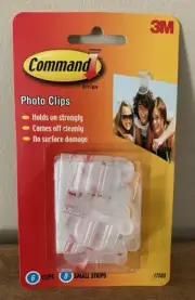 3M Command Strips Photo Clips 17505 for Photographs 6 Clips & 8 Small Strips NEW
