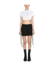 Opening Ceremony Hybrid Crewneck Cropped T-Shirt S,XS Black