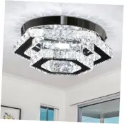 Modern LED Chandelier Flush Mount Ceiling Light Fixture Crystal Chandeliers