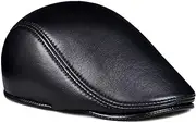[CVMRBY] Winter Hats,Men Leather Cap Berets Hat Sheepskin Keep Warm Cotton Cap for The Elderly 54-62cm Winter