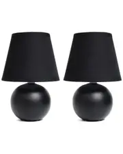 Lalia Home Mini Ceramic Globe Table Lamp 2pk Set
