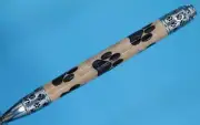 Puppy Paws "I Love My Dog" Ballpoint Click Pen in Chrome Finish with Wood Inlay