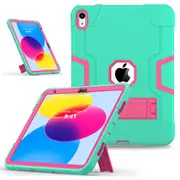 MCC Stylish Shockproof iPad (A16) 11" 2025 Case Cover Kids Apple 11-inch 11th Gen [Light Blue+Magenta]