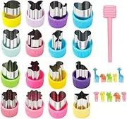 Naisfei 27 Pack Vegetable Cutter Shapes Set,Mini Cookie Cutter, Naisfei Mini Cookie Cutters Fruit Cookie Pastry Stamps Mold for Kids Baking and Food Supplement Tools Accessories
