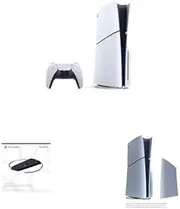 PS5 Disc Console (Slim) + Vertical Stand + Silver Cover