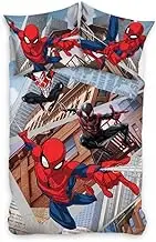 Carbotex Spiderman Swing Bed Linen Set Duvet Cover 140 x 200 cm + Pillow 70 x 90 cm Oeko-Tex Bedding Set 100% Cotton with Zip Reversible