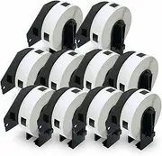 BETCKEY Compatible with Brother DK-11204 17mm x 54mm Small Labels, 10 Rolls with Reusable holder frames for Brother QL1050 QL1060N QL500 QL550 QL560 QL570 QL600 QL700 QL710W QL720NW QL1100