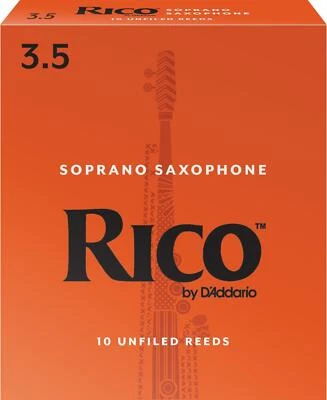Rico Soprano Sax Reeds, Strength 3.5, 10-pack