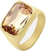 [hotoo] Zircon Bead Gold Rings for Women Men Stainless Steel Anxiety Rings Stacked Christmas Birthday Valentine's Day Jewelry Packed Gifts