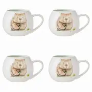 4x Ashdene Bush Buddies Wombat 200ml Mini Hug Mug Tea/Coffee New Bone China Cup