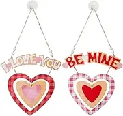Love Front Door Sign - I LOVE YOU Valentines Day Home Decor | Heart Shaped Front Door Decorations, Wooden Farmhouse Porch Wall Decor for Home, Cafe, Pub, Restaurant