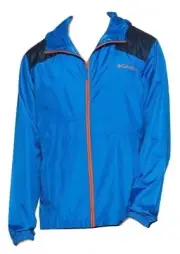 Columbia Flashback Windbreaker Jacket Omni-Shade UPF 40 Blue/Navy/Orange, Medium