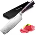 7" Razor Sharp Meat Cleaver and Vegetable Kitchen Knife, High Carbon Stainless