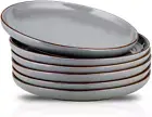 Porcelain Dinner Plates Set of 6, 10.25 Inch Ceramic Plates Set, Large Dinner Pl