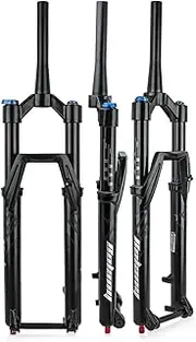 27.5 29 Inch Mountain Bike Suspension Fork Travel 140mm Air Fork 1-1/2 Tapered Tube Boost MTB Fork Rebound Adjustable Manual Lockout XC/DH/AM (Color : Black, Size : 29'')