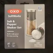 OXO Soft Works Salt and Pepper Shaker Set, Black