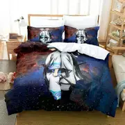 v49 Bed Sheets Printed Gintama Bedding Set Anime Gintoki Sakata Duvet Cover Double Twin Full Queen King Adult Kids Bedclothes Quilt Cover 3-Piece Bedd