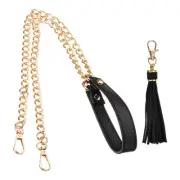 39 Inch Purse Chain Strap Purse Strap Replacement with Tassel, Black/Gold